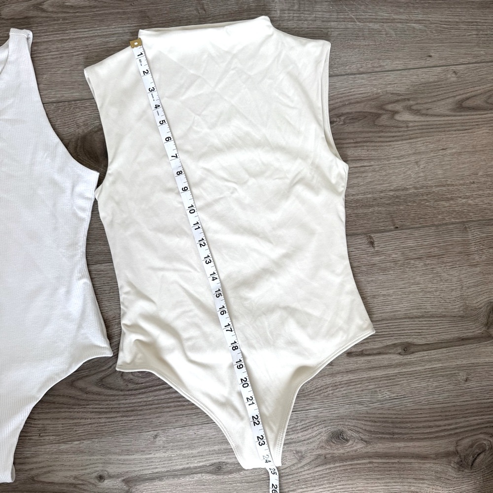 Set of 2 Cream and White Size Small Bodysuits from Open Edit and Bp - Picture 11 of 12